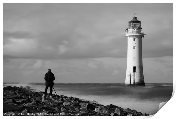 Photographing a lighthouse during a storm Print by Paul Hanley