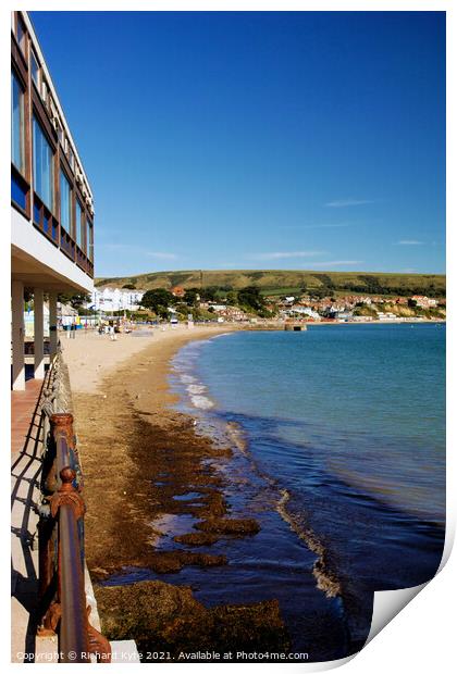 Swanage Beach, Isle of Purbeck, Dorset Print by Richard J. Kyte