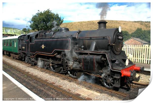 BR Class 4MT no. 80104  at Corfe Castle, Swanage Railway Print by Richard J. Kyte