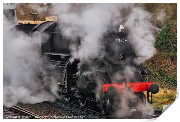 LMS Class 4MT no. 43106 awaits departure from Highley, Severn Valley Railway Winter Gala 2024 Print by Richard J. Kyte