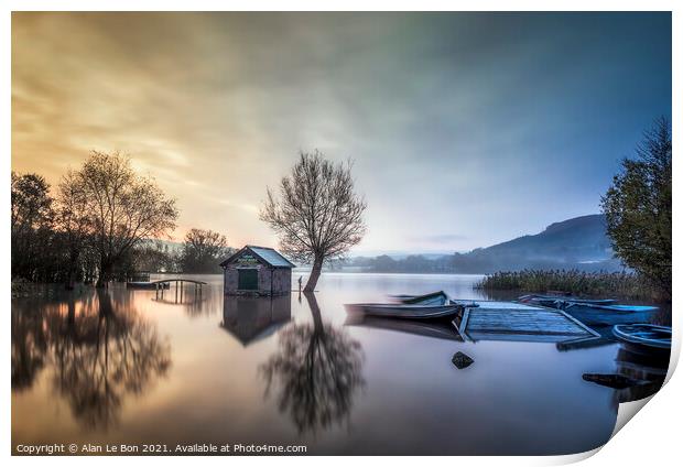 Serenity at Llangorse Lake Print by Alan Le Bon