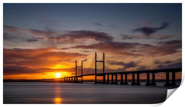Majestic Sunrise over Prince of Wales Bridge Print by Alan Le Bon