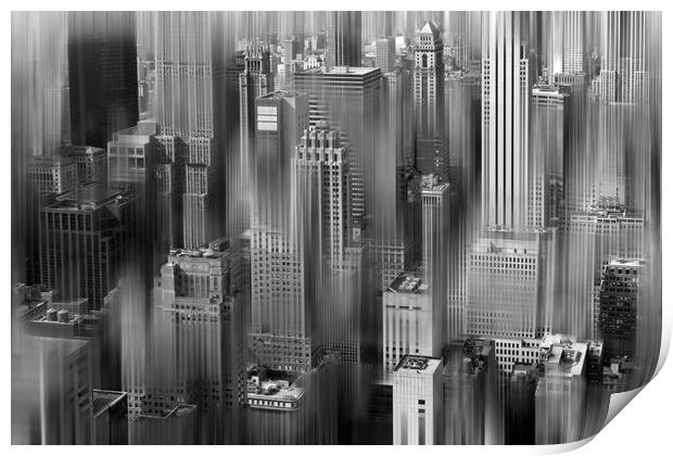 New York Skyscrapers, The Concrete Jungle Print by Alan Le Bon