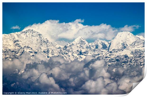 Flying to the Himalayas Print by Margaret Ryan