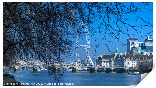 Westminster Bridge and the London Eye Print by Margaret Ryan