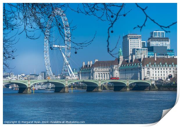 London Eye Print by Margaret Ryan