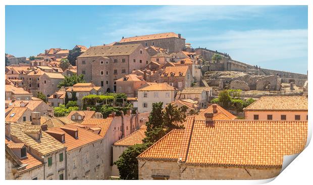 Overlooking Dubrovnik's Enchanting Rooftops Print by Margaret Ryan