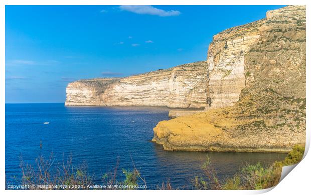 Sanap Cliffs Gozo Print by Margaret Ryan