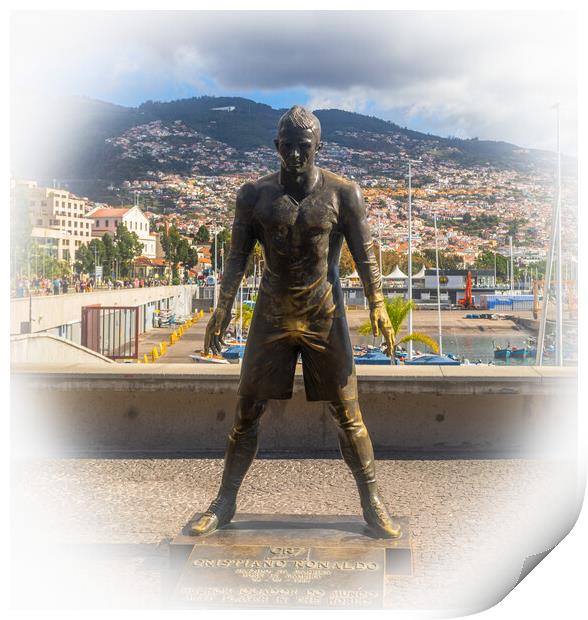 Ronaldo Statue Print by Margaret Ryan