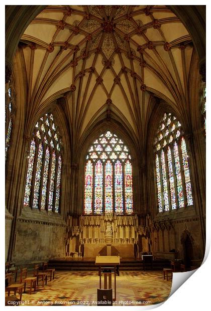 Lady Chapel in Wells Cathedral Print by Antony Robinson