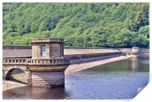 Ladybower reservoir dam Print by Antony Robinson