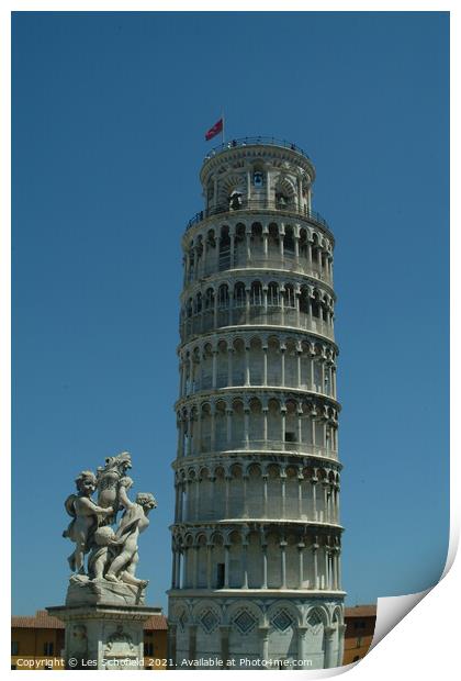 The Iconic Leaning Tower of Pisa Print by Les Schofield