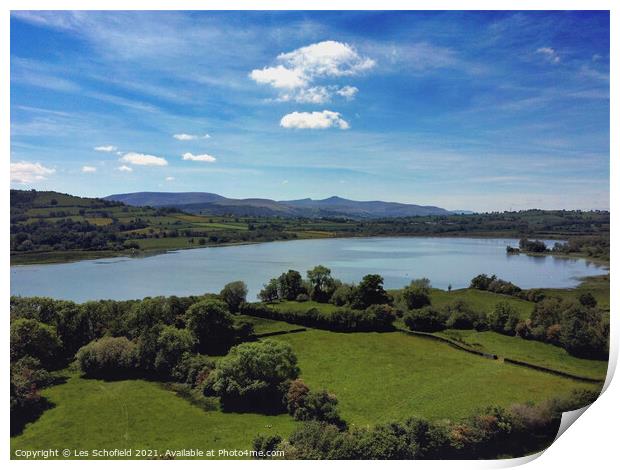 Llangorse Lake Lake in Wales Lake Wales Print by Les Schofield