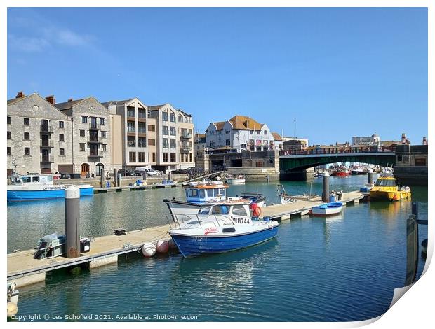 Weymouth Harbour Print by Les Schofield