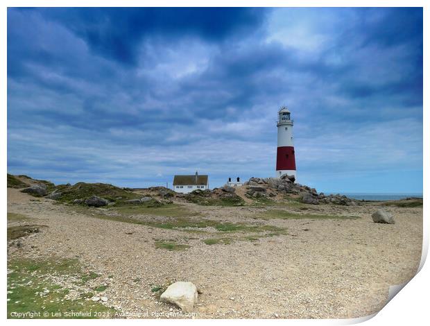 Portland Bill Lighthouse Print by Les Schofield