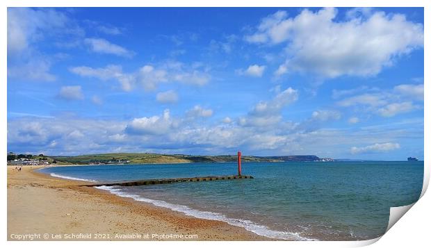 Weymouth  Bay  dorset Print by Les Schofield