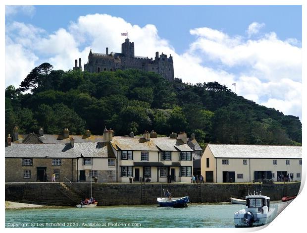 St Michael's Mount Cornwall Print by Les Schofield