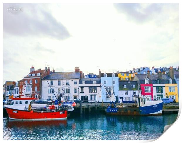 Serenity of Weymouth Harbour Print by Les Schofield