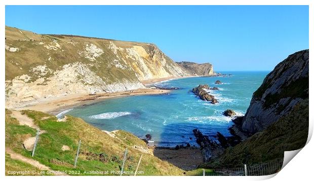 Durdle door dorset  Print by Les Schofield