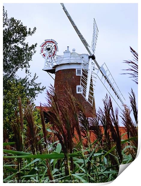 Norfolk cley windmill  Print by Les Schofield
