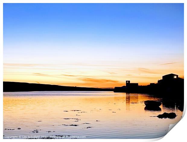 Sunset over the fleet Weymouth  Print by Les Schofield