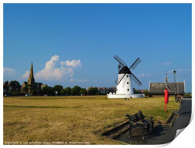 Majestic Lytham Windmill Print by Les Schofield