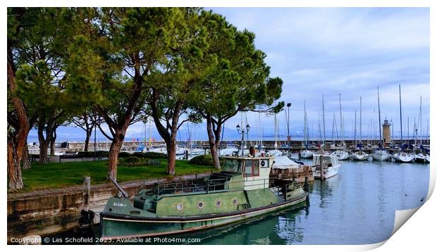 Serene Sunrise Over Lake Garda Print by Les Schofield