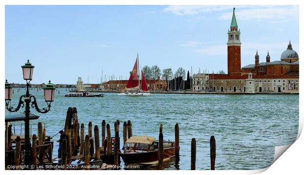 Majestic Venice Island Landscape Print by Les Schofield