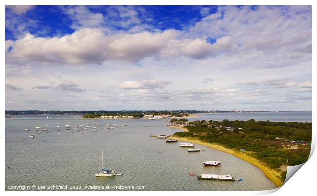 Sand Banks Studland Dorset Print by Les Schofield