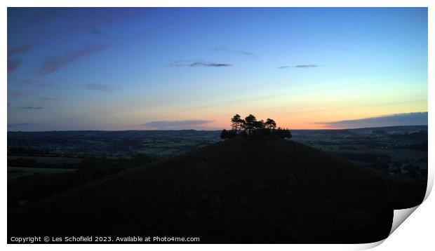 Colmers Hill Sunrise Print by Les Schofield