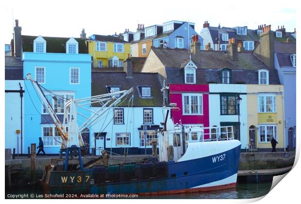 Weymouth Harbour side Print by Les Schofield