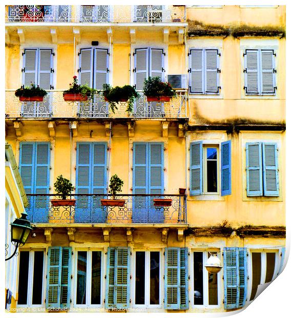 Abstract  Corfu  Building Print by Les Schofield