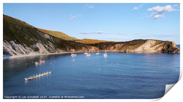 Lulworth cove  Print by Les Schofield