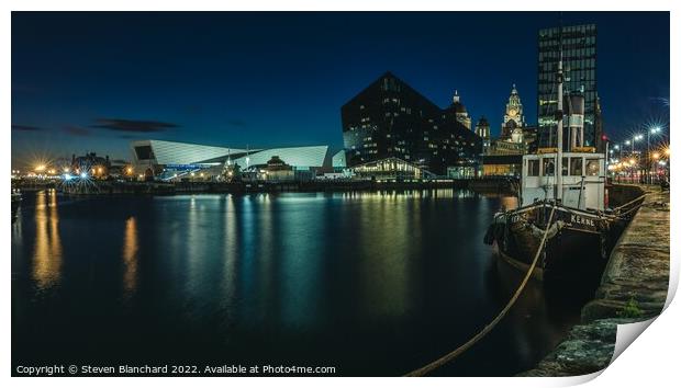 Liverpool docks Print by Steven Blanchard