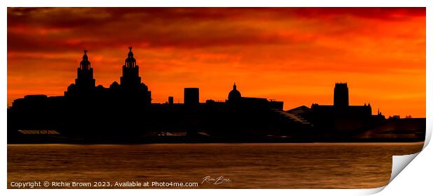 Liverpool Silhouette  Print by Richie Brown
