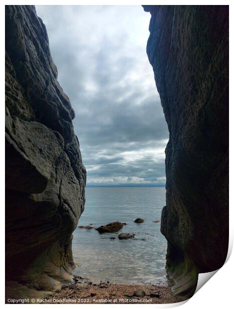 View through the rocks. Print by Rachel Goodfellow