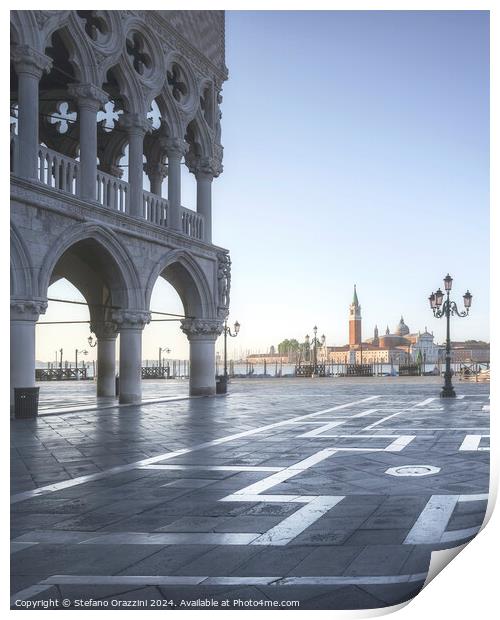 Venice at dawn, Doge's Palace and St Mark Square, Italy Print by Stefano Orazzini