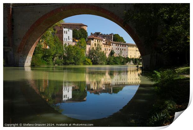 Ponte della Concordia roman bridge. Fossombrone, Italy Print by Stefano Orazzini
