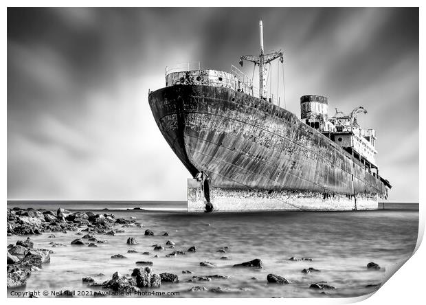 Temple Hall Shipwreck at Algeciras Print by Neil Hall