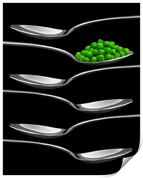 Peas and Spoons Print by Neil Hall