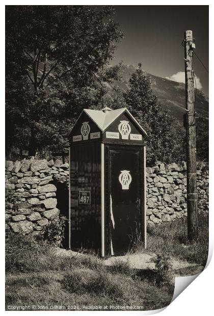Old AA Roadside Telephone Box Print by John Gilham
