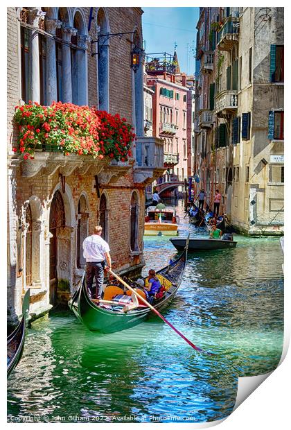 Gondola in Venice Print by John Gilham