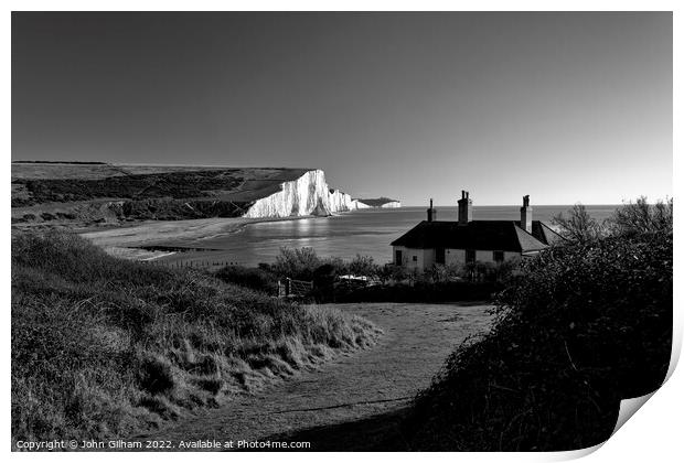 The Seven Sisters from Cuckmere Haven Print by John Gilham