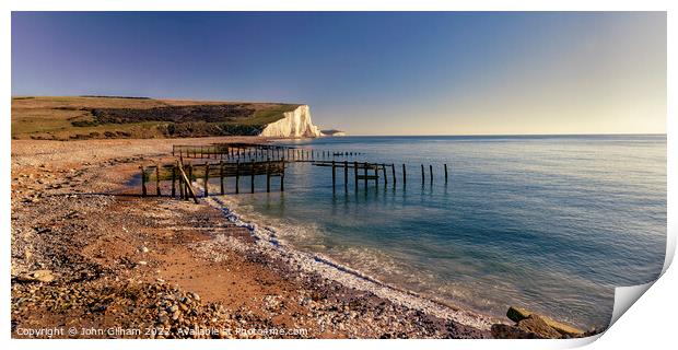 Majestic Seven Sister Cliffs at Cuckmere Haven in  Print by John Gilham