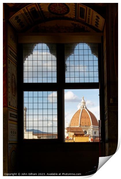 Window onto Florence Italy Print by John Gilham
