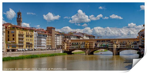 Ponte Vecchio Florence Italy  Print by John Gilham