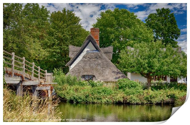 Bridge Cottage Flatford Suffolk UK Print by John Gilham