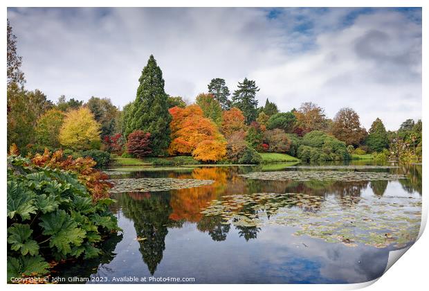 Autumn colours beyond the lake Print by John Gilham