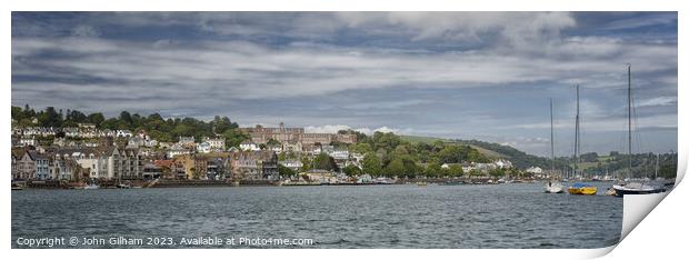 Dartmouth from the river Dart Devon UK Print by John Gilham