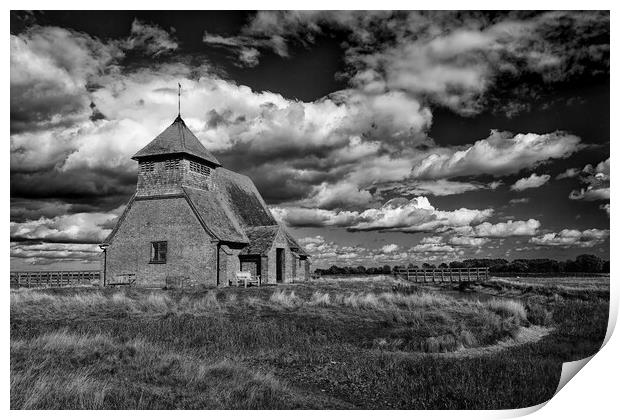 The church in the marsh Print by John Gilham